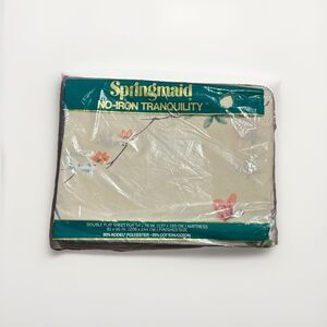 Springmaid Tranquility Paradise Double Flat Sheet Floral 70s 81 X 96 in No Iron